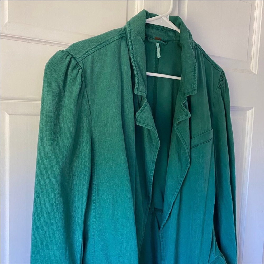 Free People Green Blazer